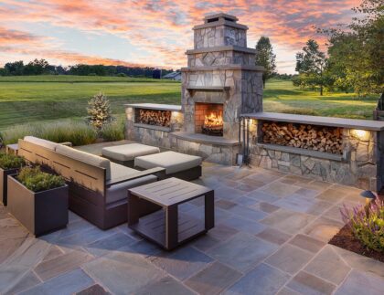 landscape design patio fireplace 2